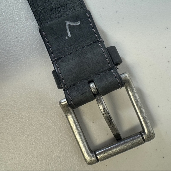 Modern Men's Rustic Genuine Black Leather Belt Size 34 - Picture 11 of 13